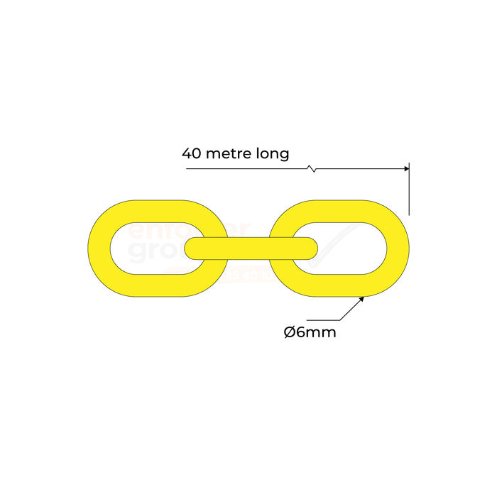 Yellow Plastic Safety Chain 40M Roll