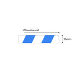 Blue/White Barrier Tape 100m x 75mm