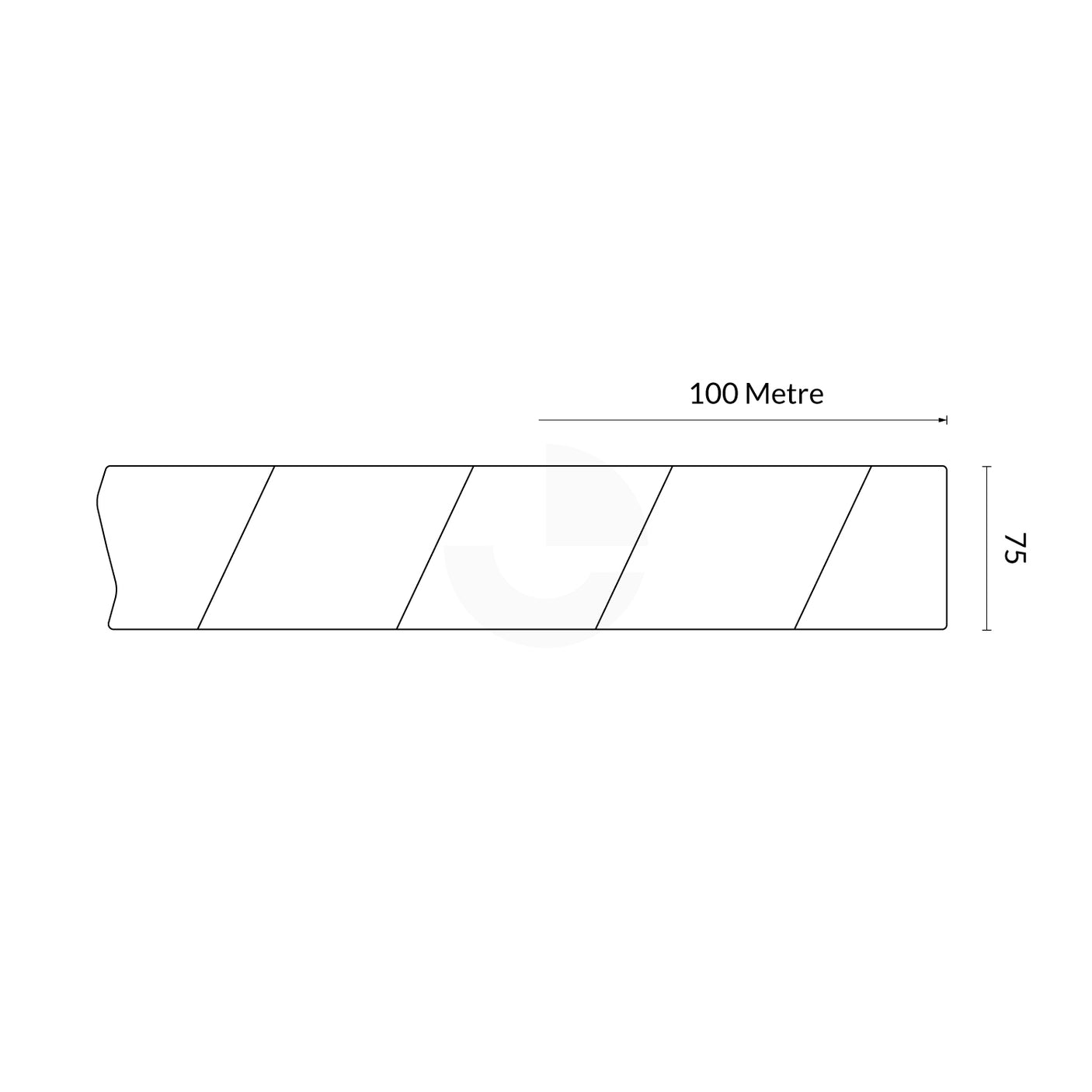 Blue/White Barrier Tape 100m x 75mm