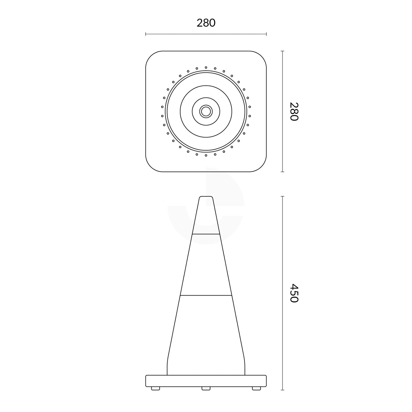 Reflective Traffic Cone 450mm