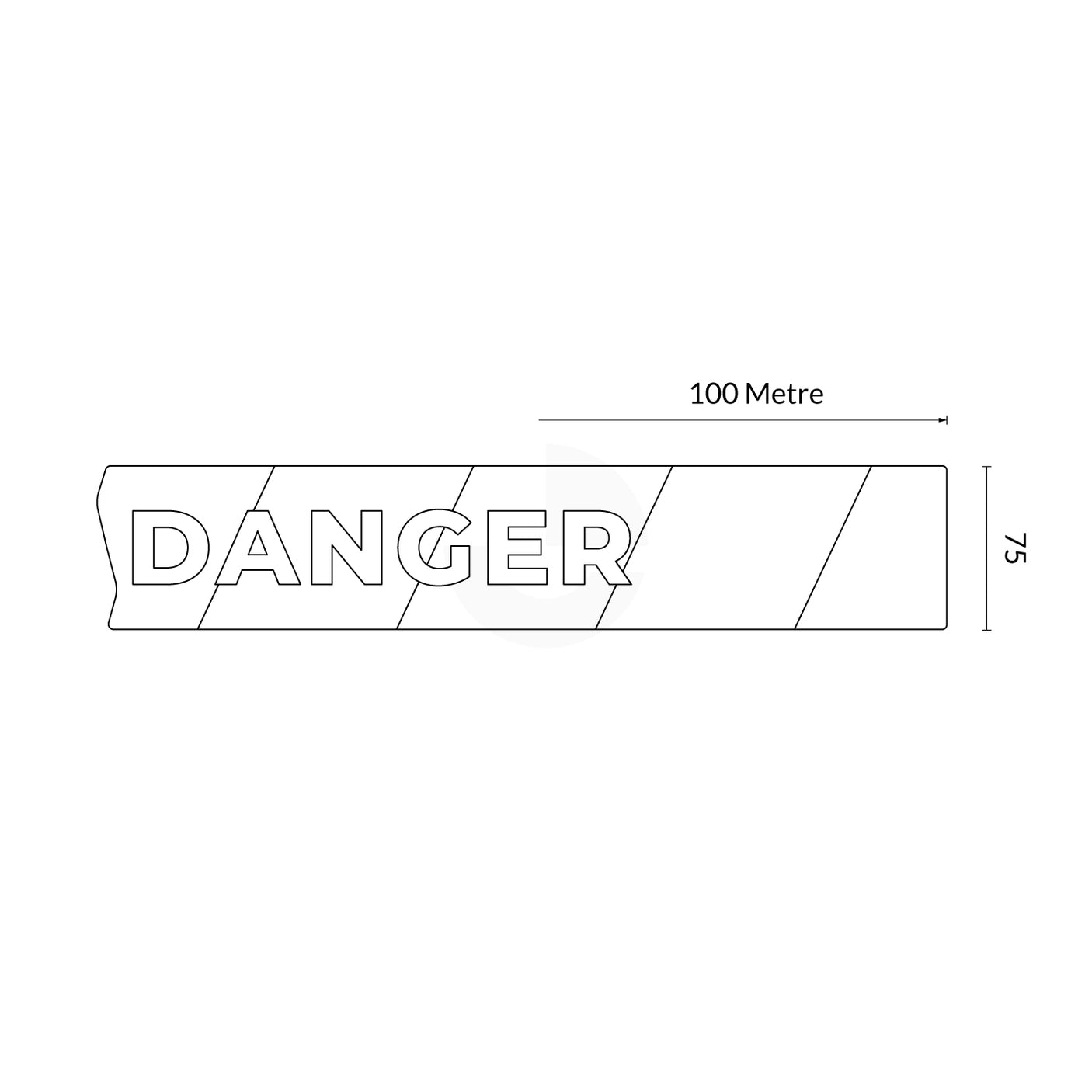 Danger Barrier Tape 100m x 75mm