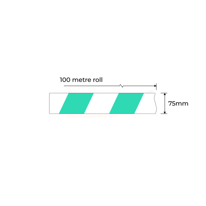 Green/White Barrier Tape 100m x 75mm