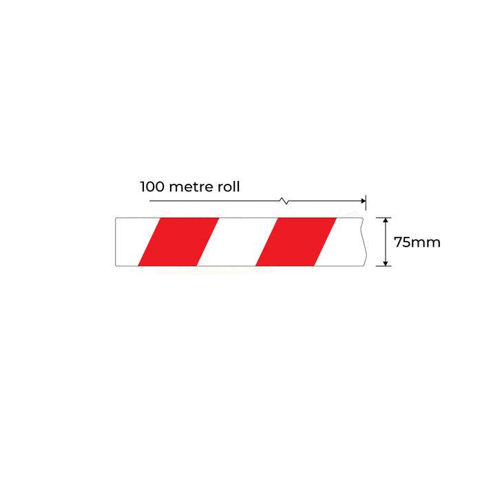 Red/White Barrier Tape 100m x 75mm