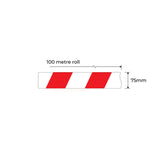 Red/White Barrier Tape 100m x 75mm