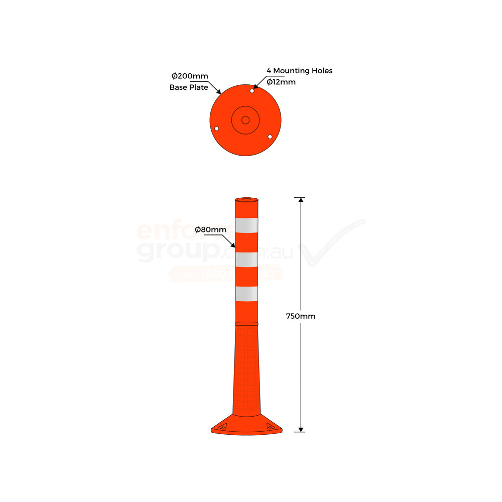 Bollard Flexible - Red