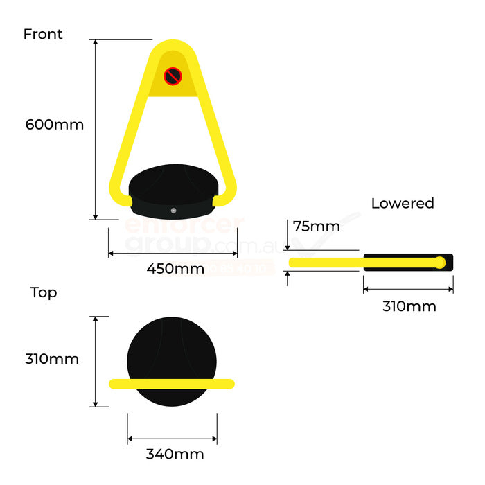 Bollard Parking Automatic Remote Control - 600mm High