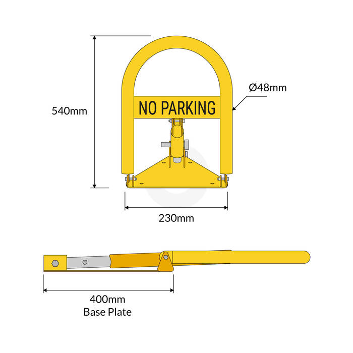 Parking U Bollard Manual - Padlock Included