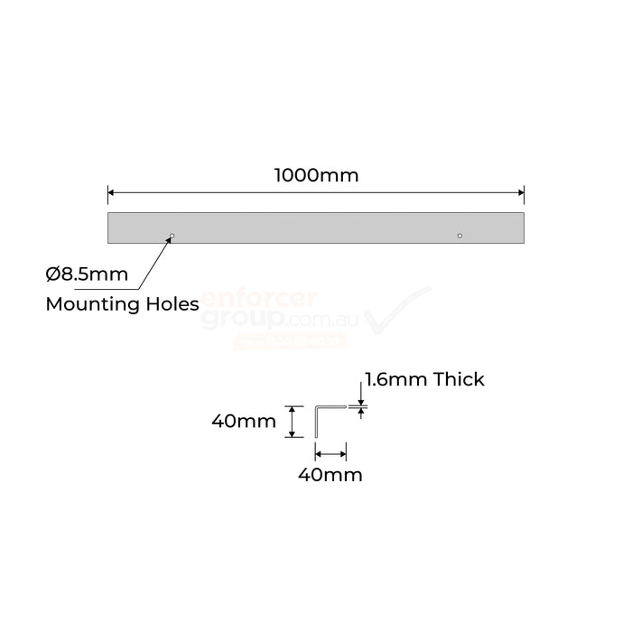 Corner Guards - 40x40mm 1 Metre Long - Stainless Steel 304