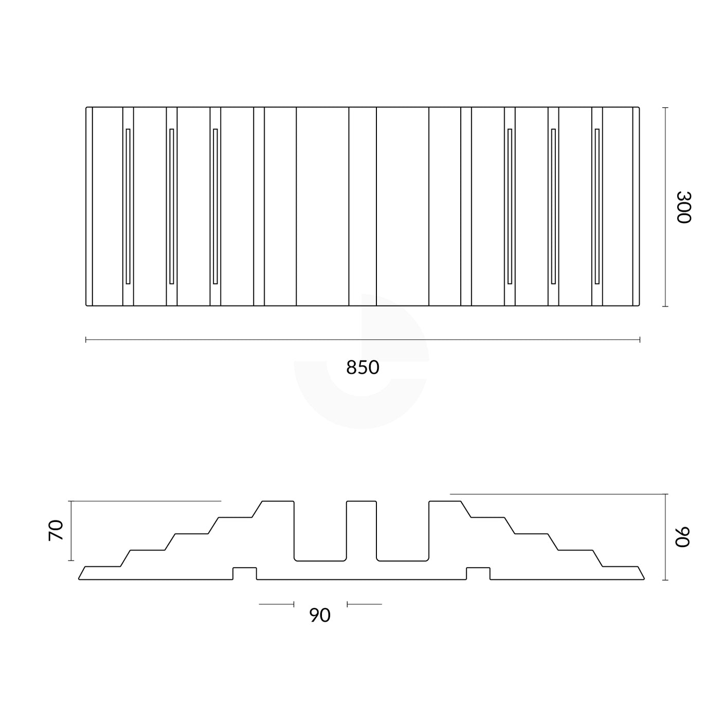Heavy Duty Cable & Hose Ramp - 2 Channel