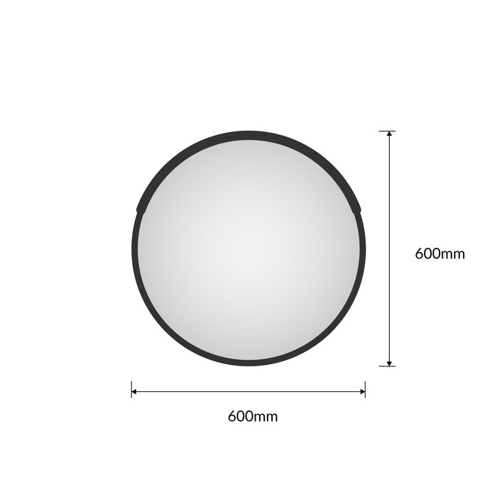 Convex Mirror Black - 600mm