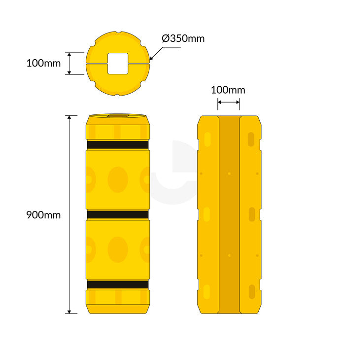 Column Protector LDPE Plastic Guard - Fits 100mm