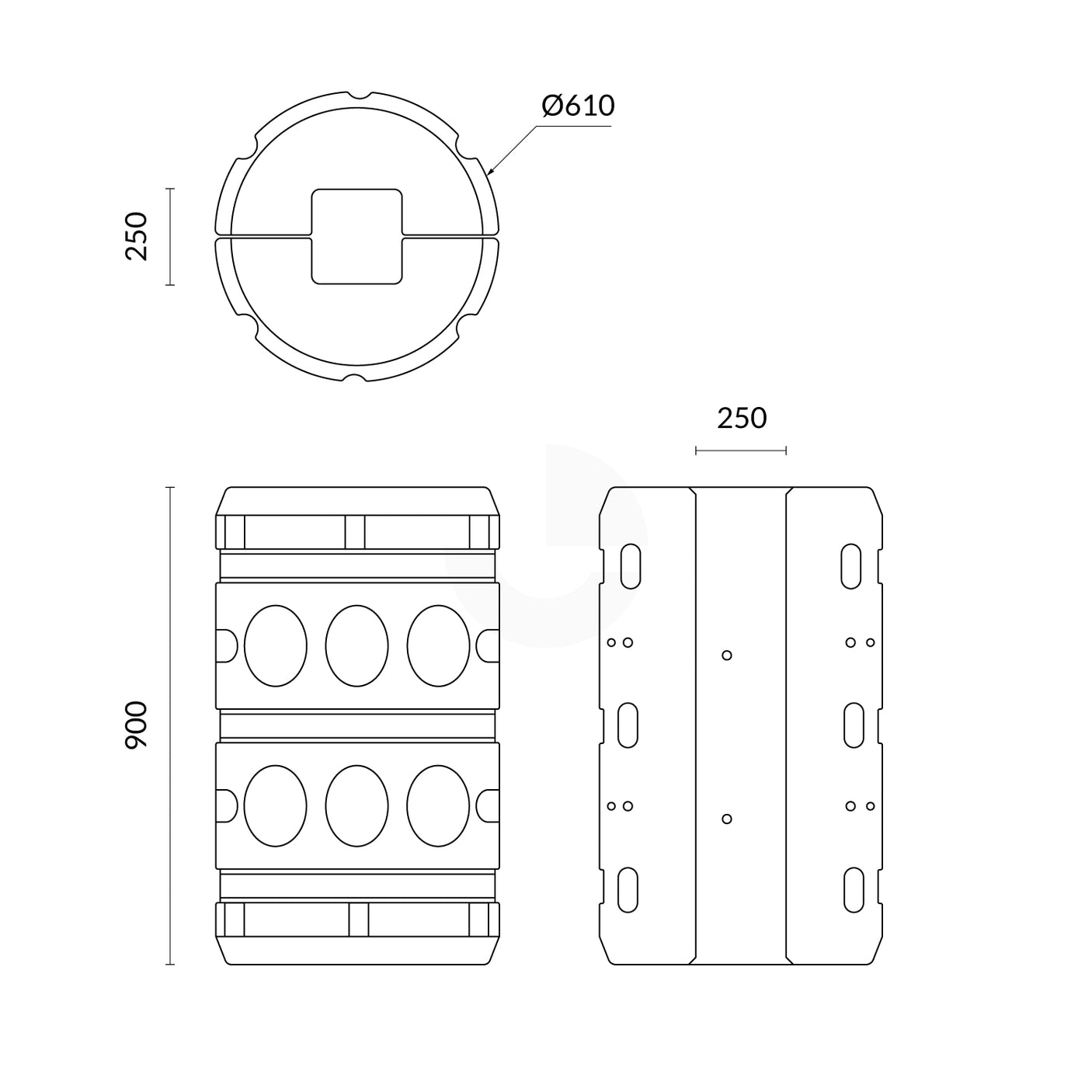 Column Protector Plastic Guard - Fits 250mm