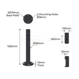 Intercom Bollard Post - 165mm - Black