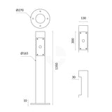 Intercom Bollard Post - 165mm - Black