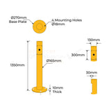 Intercom Bollard Post - 165mm - Yellow