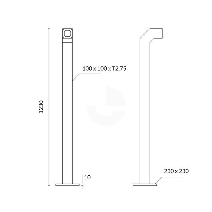 Intercom Bollard Post Card Reader Gooseneck - Yellow