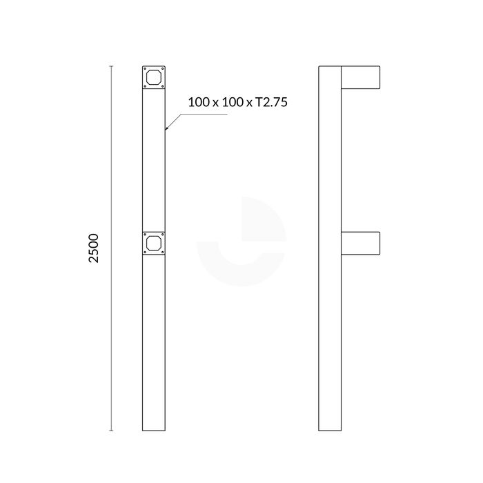 Intercom Bollard Post Dual Card Reader In-Ground - Yellow