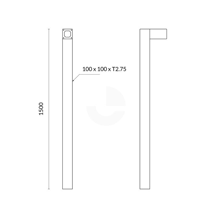 Intercom Bollard Post - Single Card Reader - In-Ground - Yellow