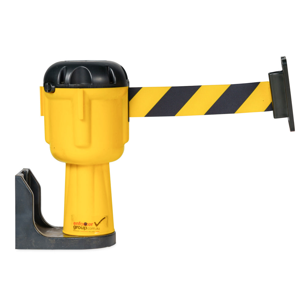 Cone Top Retractable Barrier   - Black/Yellow