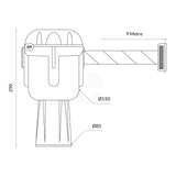 Cone Top Retractable Barrier   - Black/Yellow