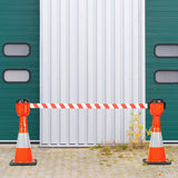 Cone Top Retractable Barrier - Red/White