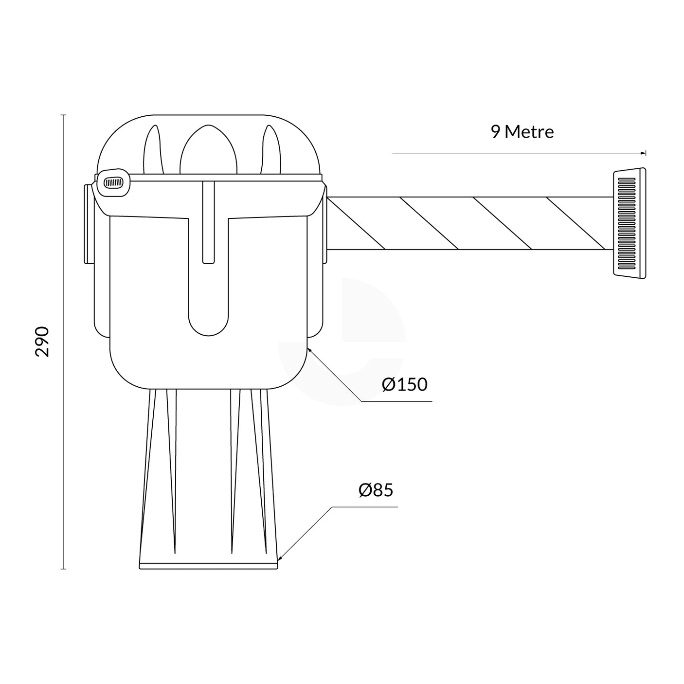 Cone Top Retractable Barrier - Red/White