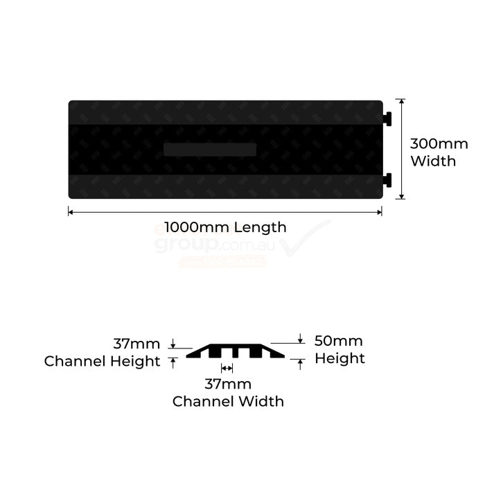 Cable Protector Drop Over - 2 Channel Black