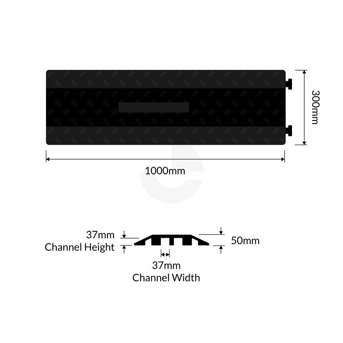 Cable Protector Drop Over - 2 Channel Black