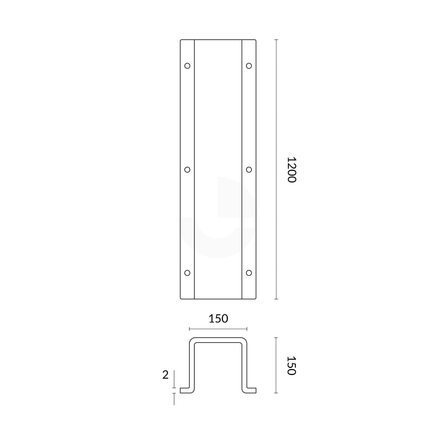 Downpipe Protector - 150mm Galvanised