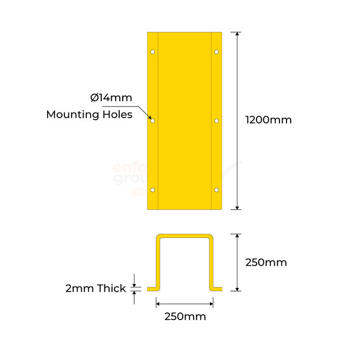 Downpipe Protector - 250mm Yellow