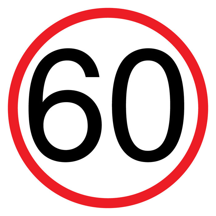 60KM Speed Limit Sign 600x600mm (Corflute) | Enforcer – Enforcer Group