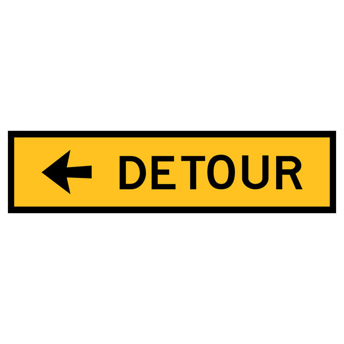 Detour Sign With Arrow Pointing Left