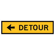 Detour Sign With Arrow Pointing Left