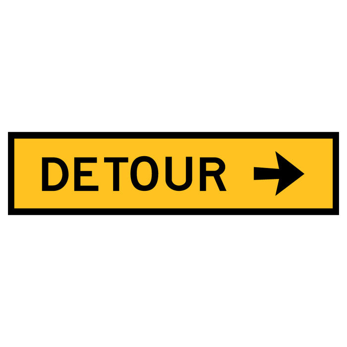 Detour Sign With Arrow Pointing Right