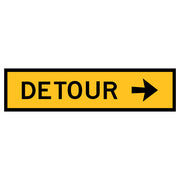 Detour Sign With Arrow Pointing Right