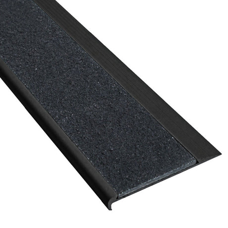 Enforcer Black/Grey Aluminium Stair Nosing with Silicon Carbide Insert - Per Metre