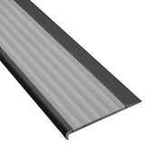 Aluminium Stair Nosing with Coloured Ridged PVC Insert - Per Metre