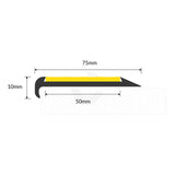 Aluminium Stair Nosing with Coloured Ridged PVC Insert - Per Metre