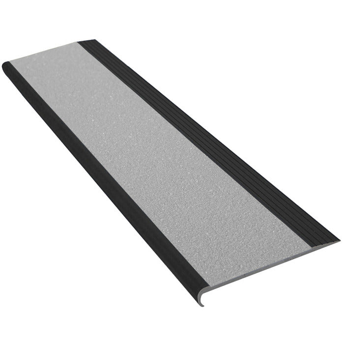 Enforcer Aluminium Stair Nosing Natural or Black with Silicon Carbide Tape Insert - Per Metre