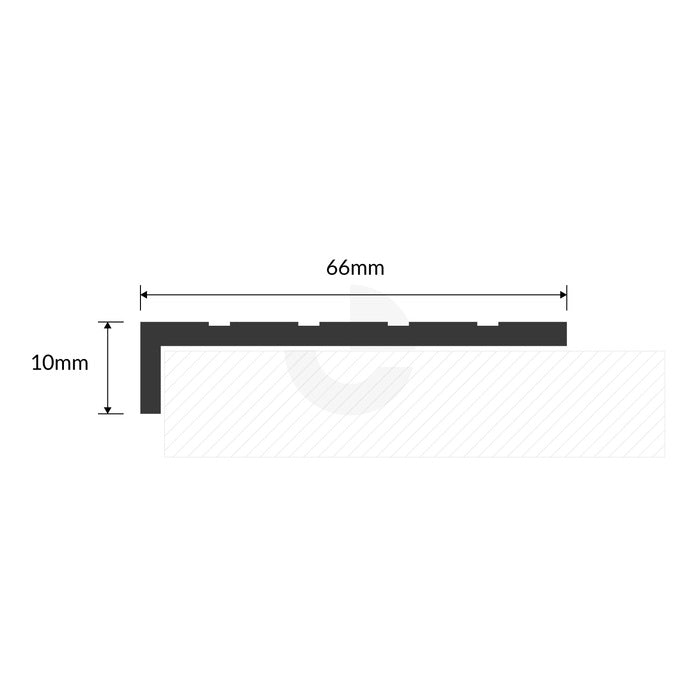 Ridged Aluminium Stair Nosing Natural or Black - Per Metre