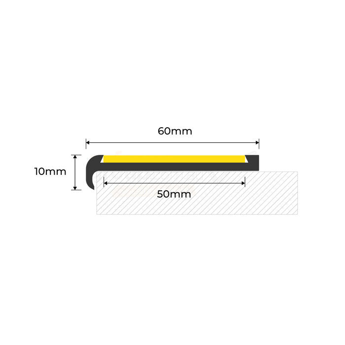 Enforcer Aluminium Recessed Nosing with Silicon Carbide Insert  - Per Metre