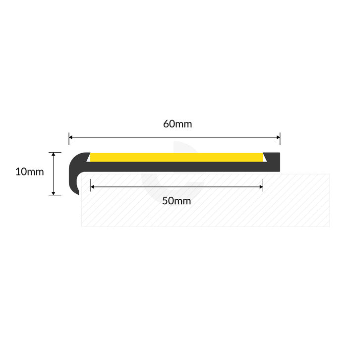 Enforcer Aluminium Recessed Nosing with Silicon Carbide Insert  - Per Metre