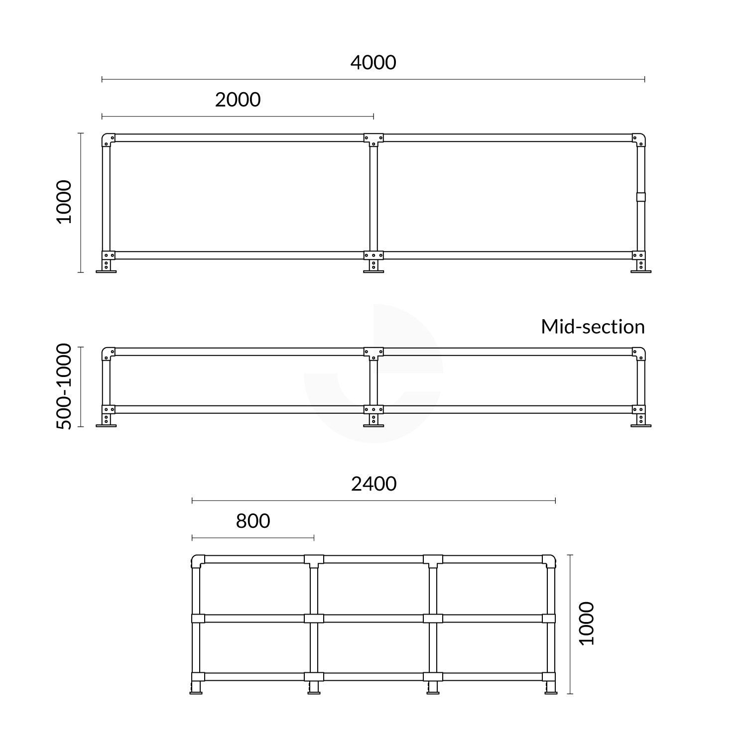 Trolley Bay Triple Surface Mounted