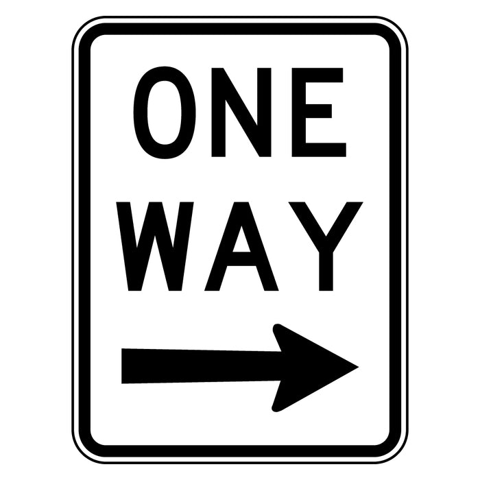 One Way Arrow Right Sign 450x600mm,