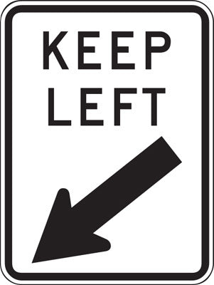 Keep Left Sign 450x600mm