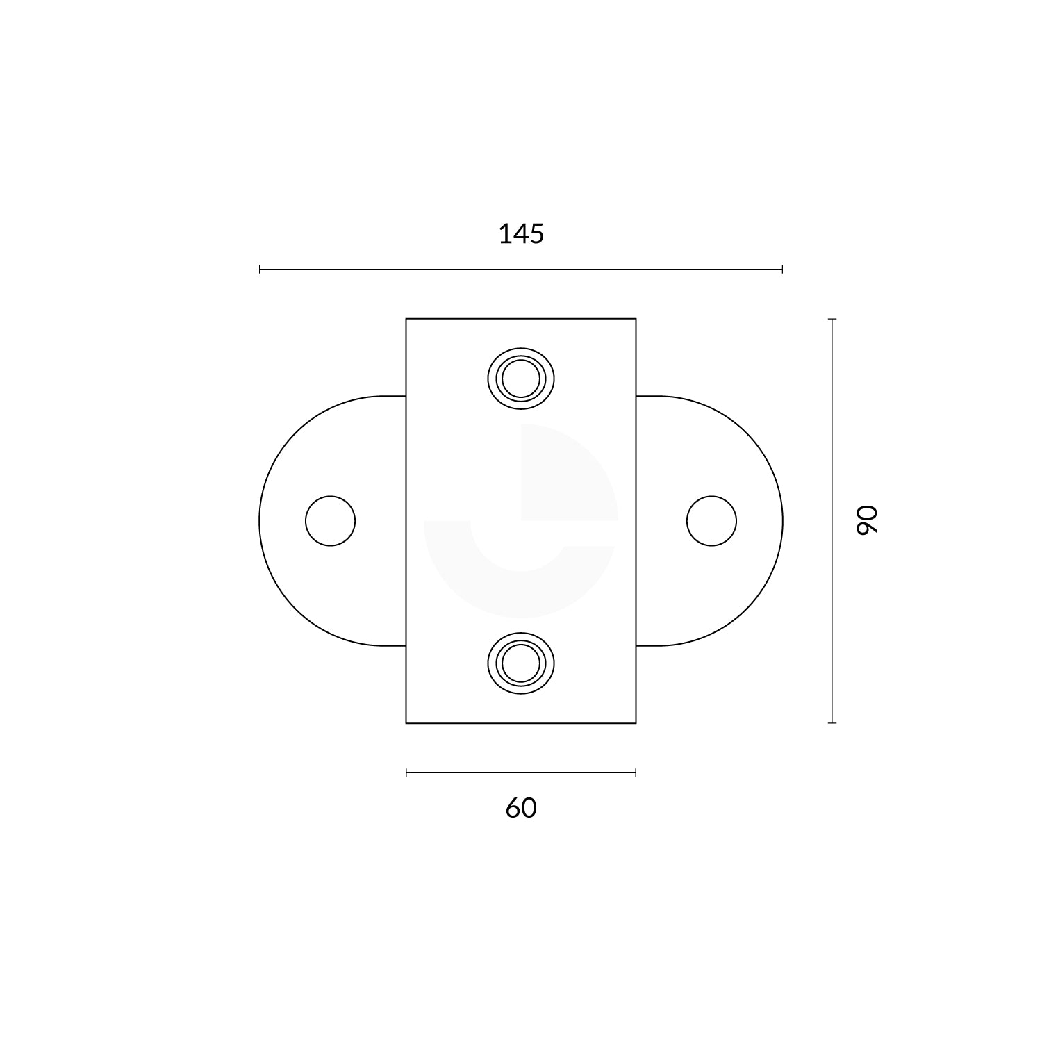 Horizontal Railing Base / Horizontal Side Support