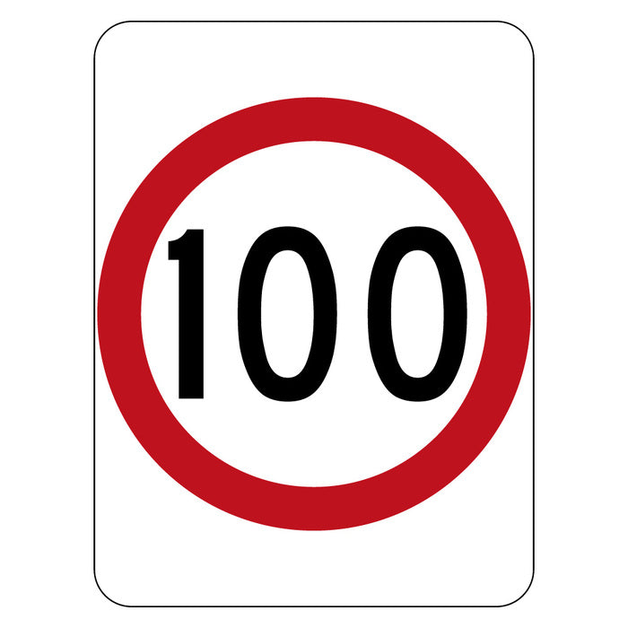 Speed Limit 100KM Sign 450X600