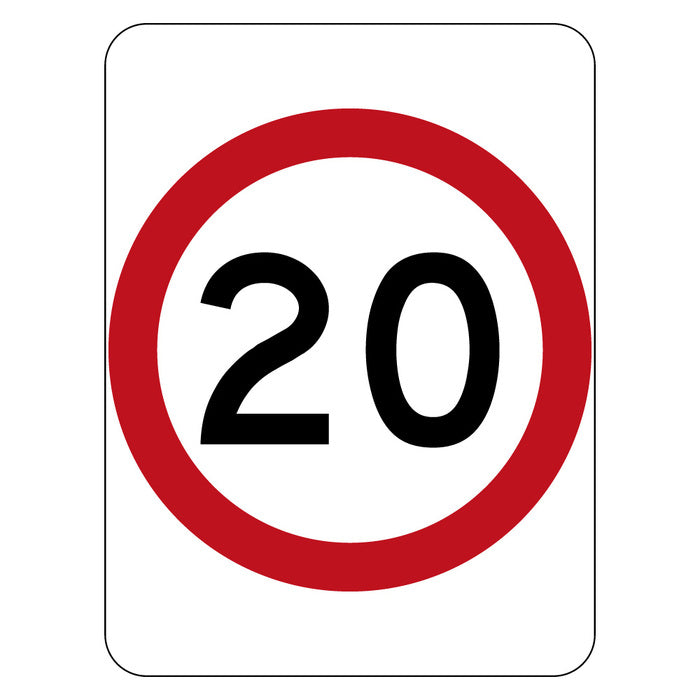 Speed Limit 20KM Sign 450X600