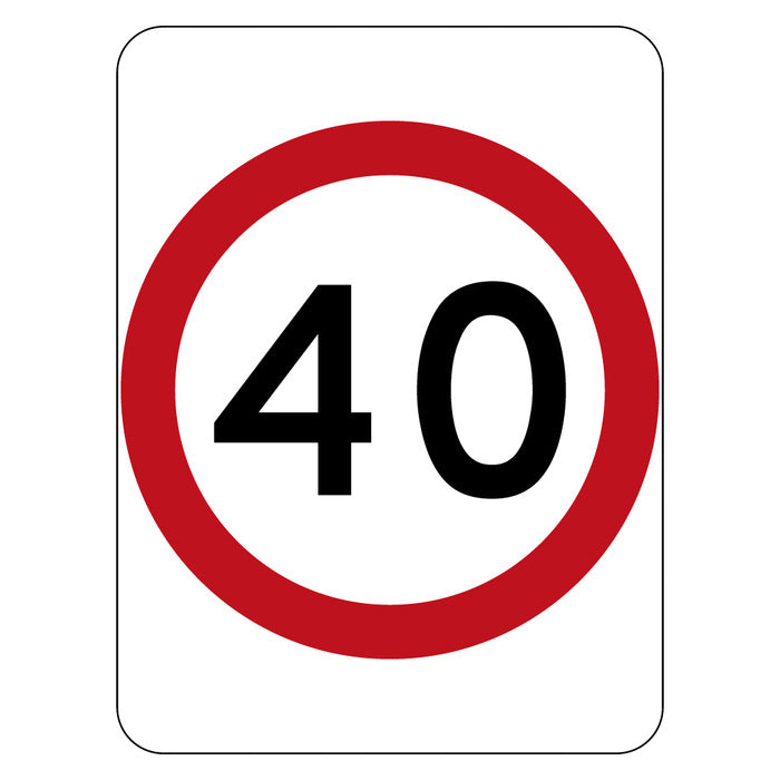 Speed Limit 40KM Sign 450X600