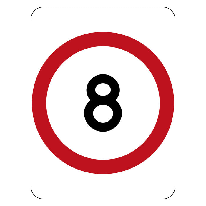 Speed Limit 8KM Sign 450X600